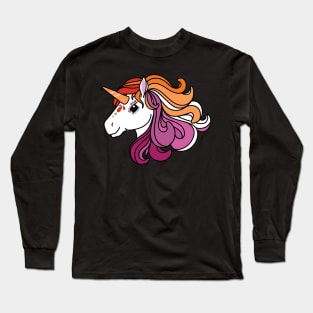 Rainbow Unicorn, Lesbian Pride Long Sleeve T-Shirt